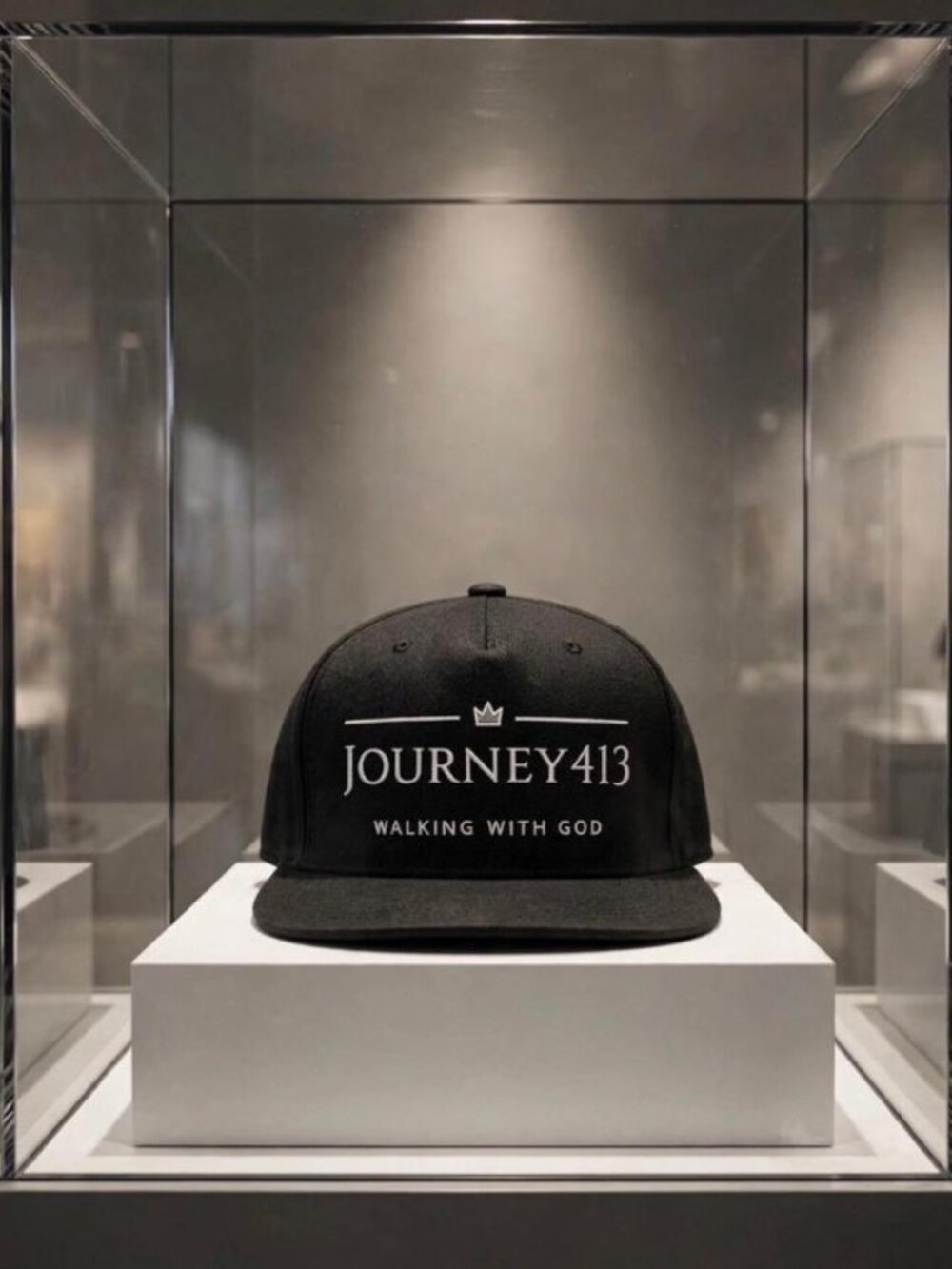 NEW - JOURNEY 413 T SNAPBACK WALKING WITH GOD HAT - BLACK - Picture 2 of 4